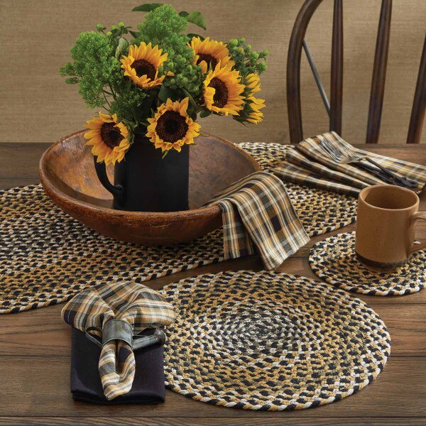 Sunflower Braided Table Runner - 54"L | Park Designs